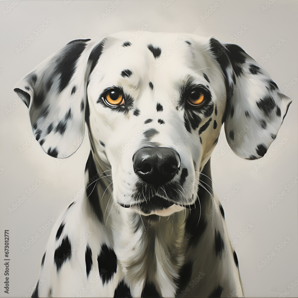 Dalmatian Close-Up Artistic Style Artwork Close-Up Shot Cute Puppy Dog Dalmatian Close-Up Artistic Style Artwork Close-Up Shot Cute Puppy Dog