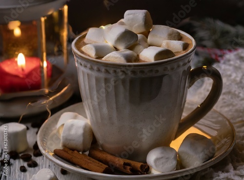 Coffee with marshmallows  sweets