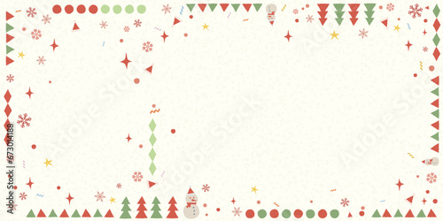 Christmas elements background childish style have blank space. Merry Xmas and Happy New Year vector illustration greeting card template.