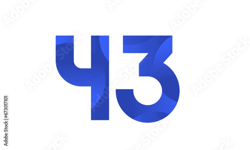 Blue Beach Number Modern Business Logo