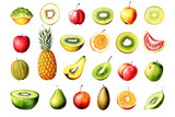 Tropical Fruits Watercolor Set