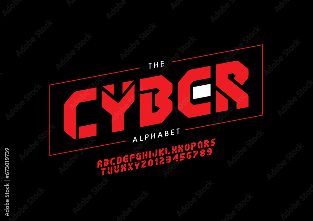 Vector of stylized modern font and alphabet Vector of stylized modern font and alphabet