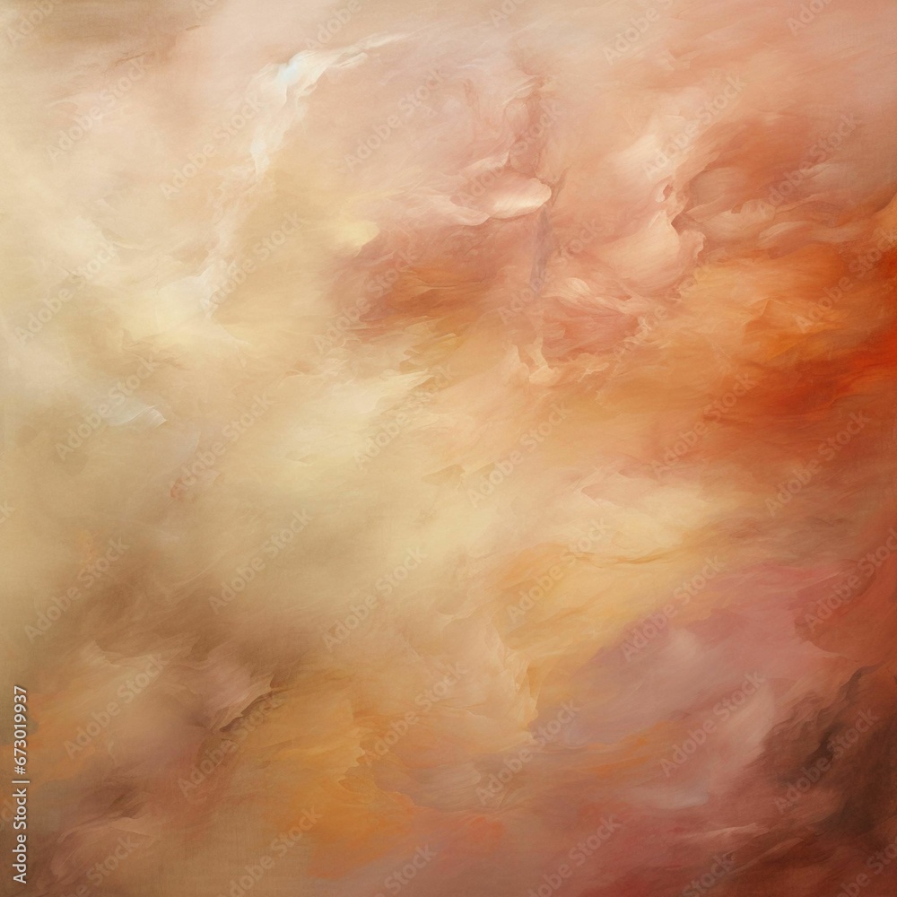 Fototapeta premium AI generated illustration of an abstract painting with a vibrant orange and white palette