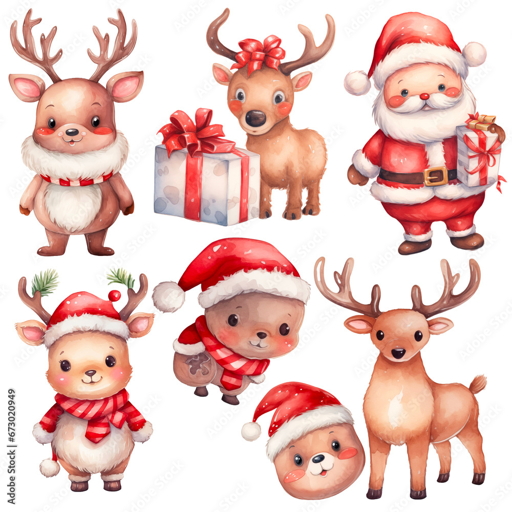 santa claus and reindeer santa claus and reindeer