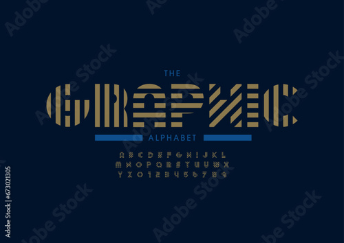 Vector of stylized modern font and alphabet