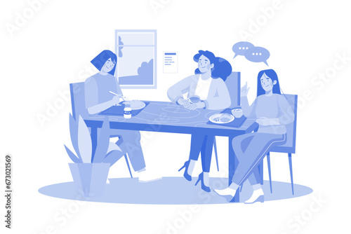 Students Eating Lunch At The School Canteen