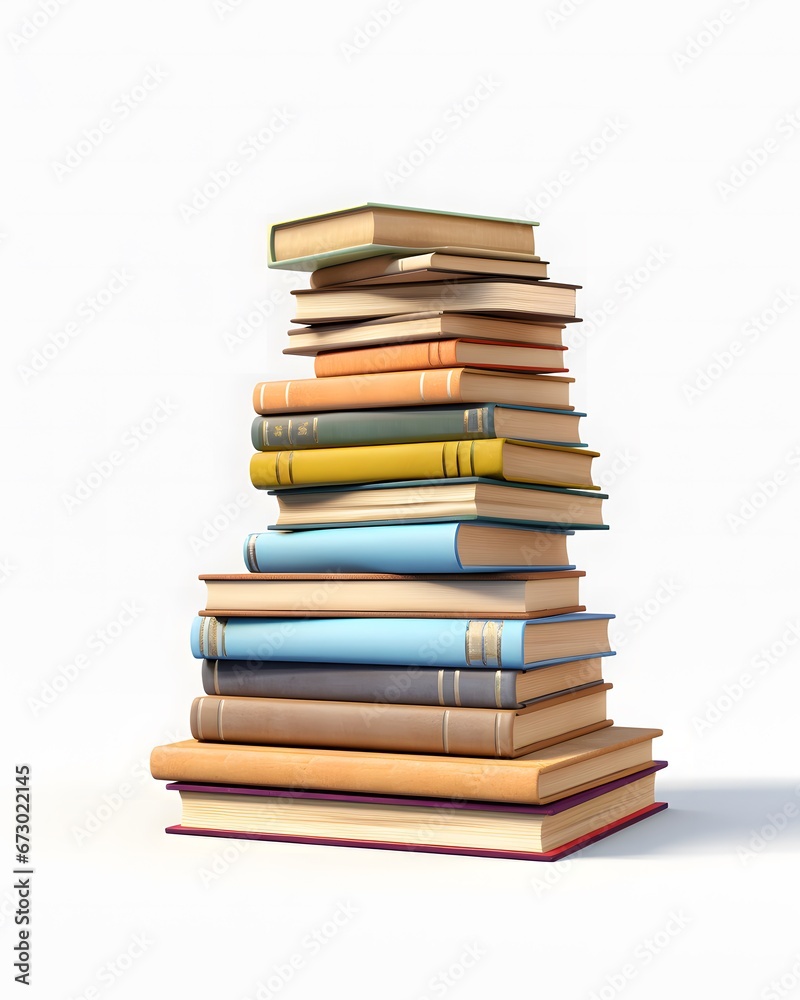stack of books 3d cartoon animation on a white background stack of books 3d cartoon animation on a white background