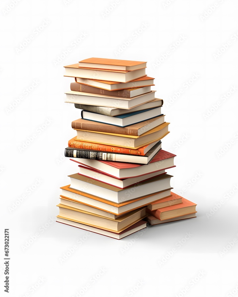 stack of books 3d cartoon animation on a white background stack of books 3d cartoon animation on a white background