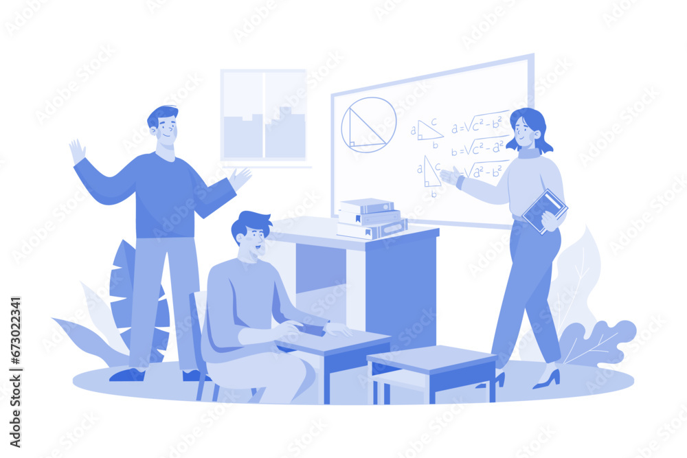 Fototapeta premium Student Attending Maths Class