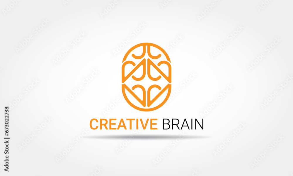 Creative Brain logo design. Mind education symbol Creative Brain logo design. Mind education symbol