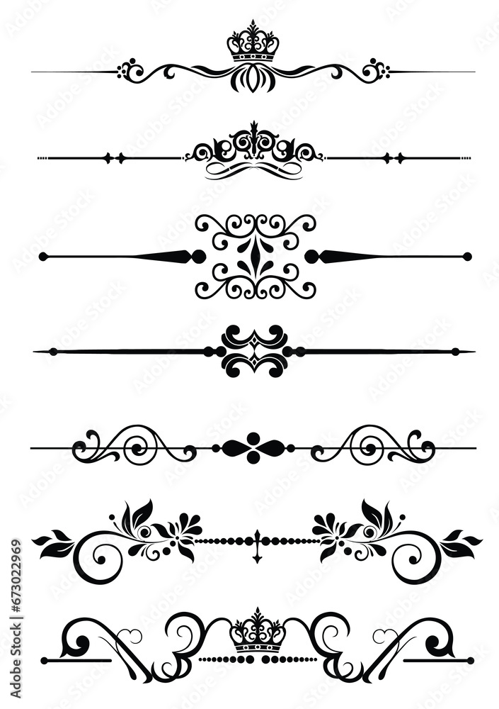 Collection of Ornamental Rule Lines in Different