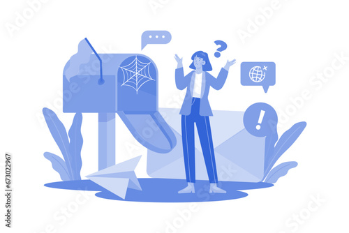 No Email Illustration concept on white background