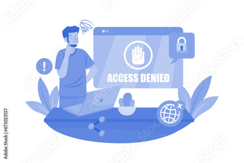Access Denied Illustration concept on white background