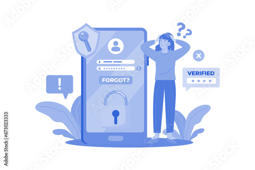 Forgot The Password Illustration concept on white background