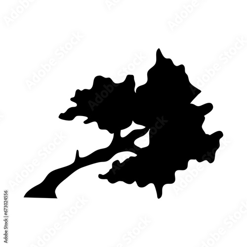 set of black silhouette trees vector 