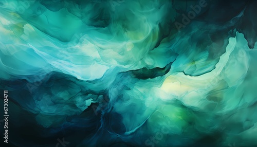 AI generated illustration of a vibrant abstract blue watercolor background