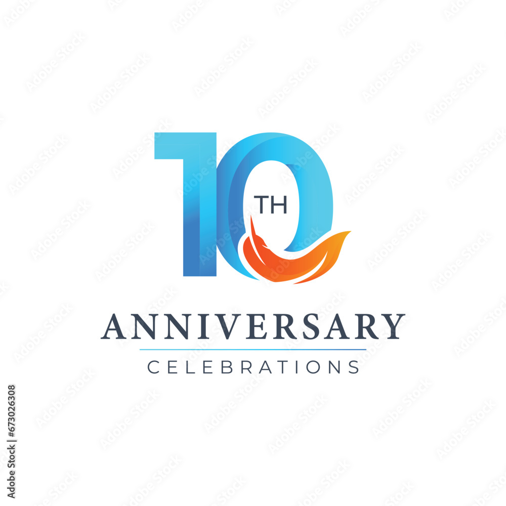 10 Th Anniversary Celebration Vector Template Design Illustration