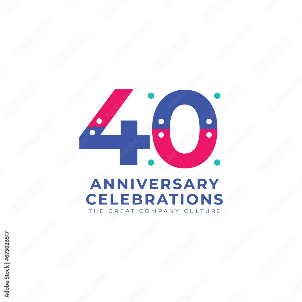 40 Th Anniversary Celebration Vector Template Design Illustration 40 Th Anniversary Celebration Vector Template Design Illustration