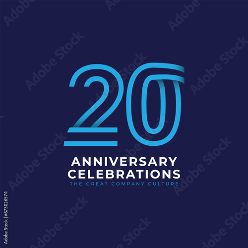 20 Th Anniversary Celebration Vector Template Design Illustration photo