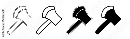 Illustration of a ax. Ax icon collection with line. Stock vector illustration.