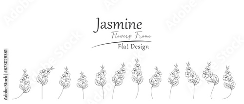 illustration of smooth curved jasmine flowers