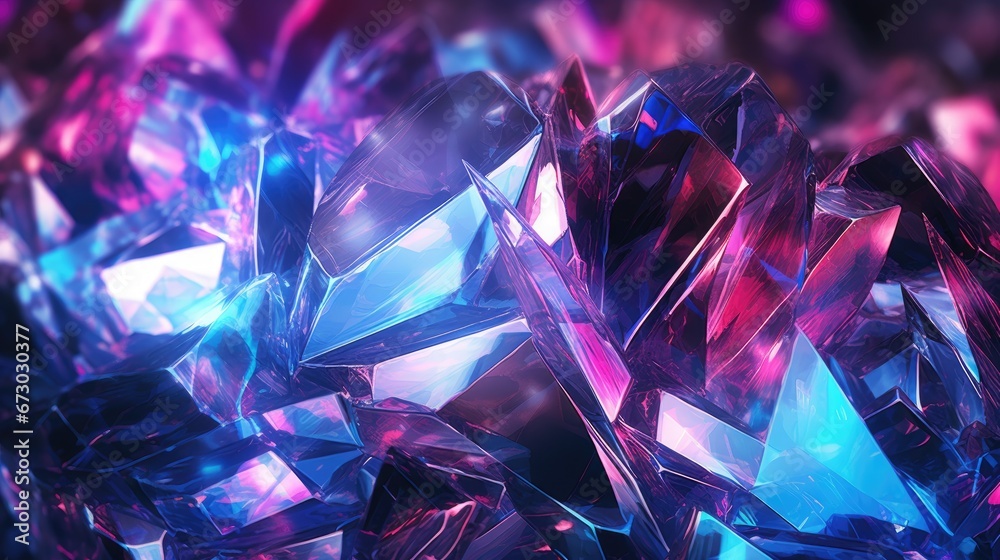 Holographic background with glass shards