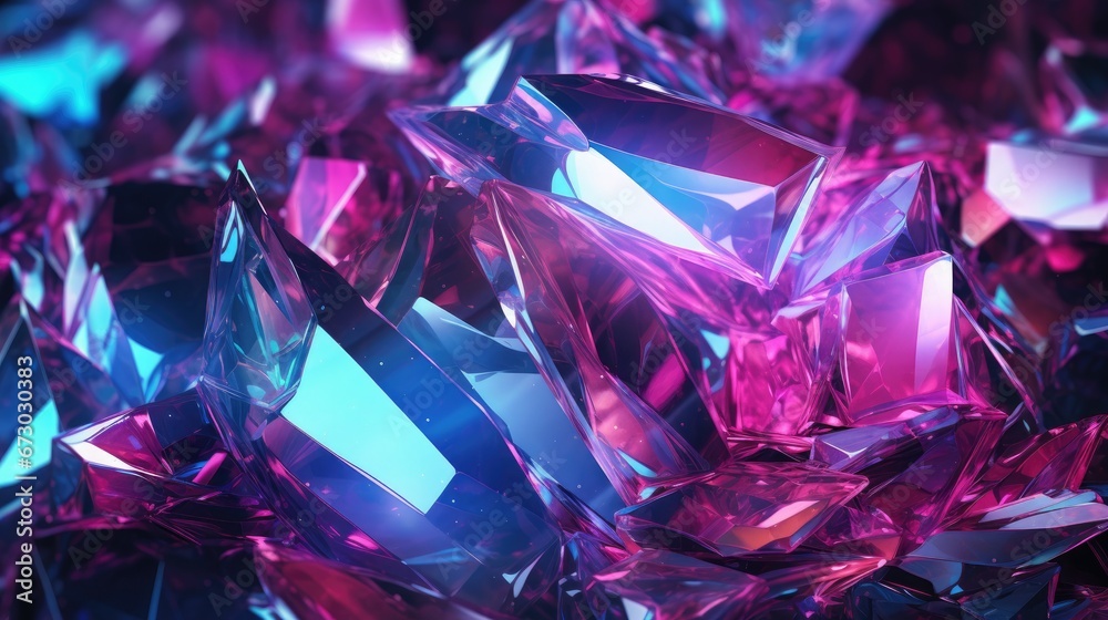 Holographic background with glass shards Holographic background with glass shards