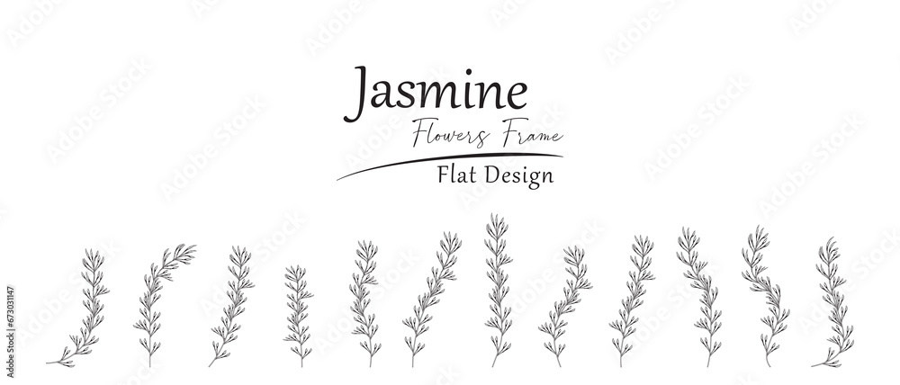 illustration of smooth curved jasmine flowers illustration of smooth curved jasmine flowers