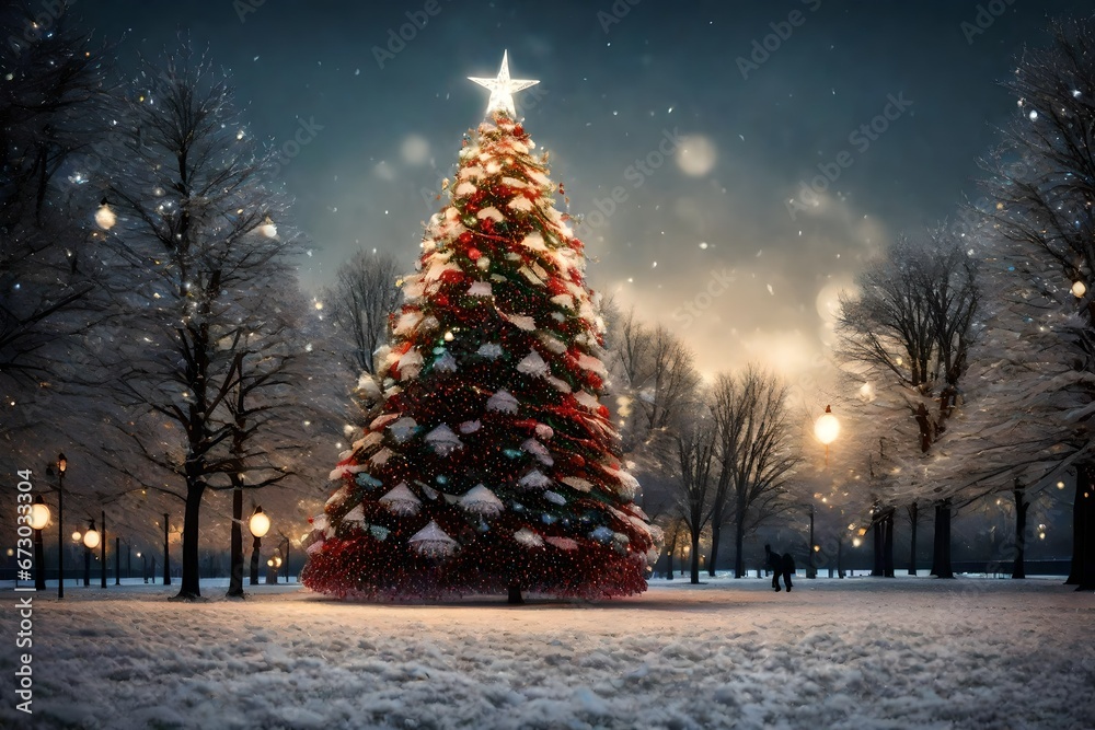 Obraz premium christmas tree in the night