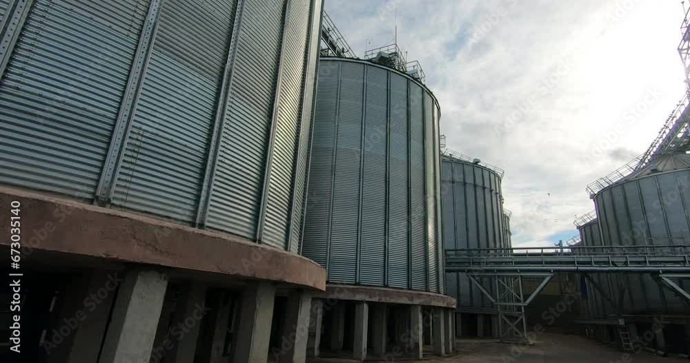 Grain dryer containers. A plant for processing and harvesting animal feed