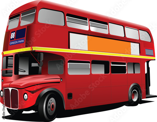 Платно red bus isolated on white
