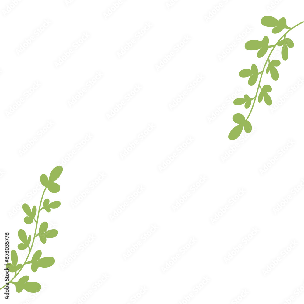 Frame Corners with Green Leaves or Foliage Vector Illustration Frame Corners with Green Leaves or Foliage Vector Illustration