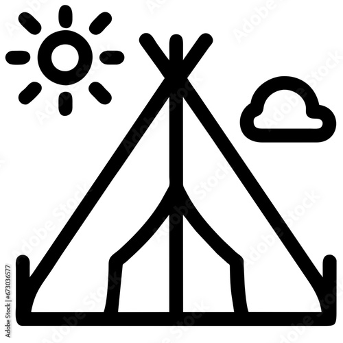 tent and camping icon, generative AI