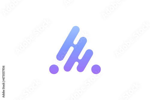 modern letter a and technology logo design