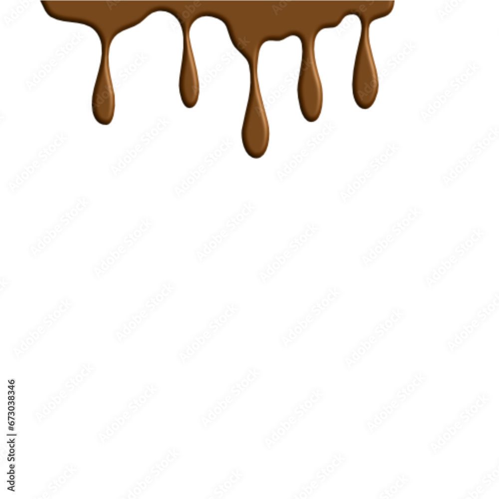 Fototapeta premium Melted chocolate dripping Vektor illustration