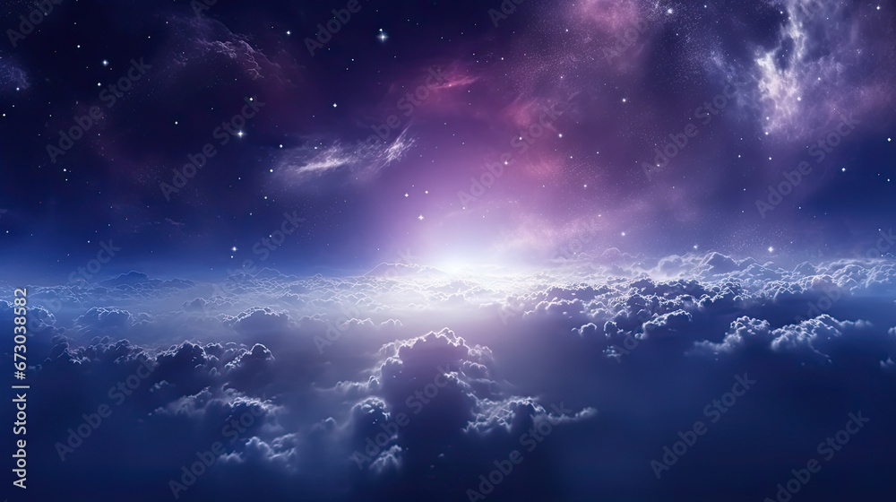 space night sky with cloud and star, abstract background, beautiful starry night sky with large clouds