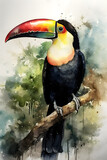 Beautiful watercolor art of bird