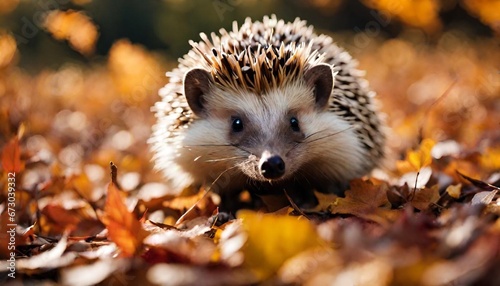 hedgehog in the autumn park