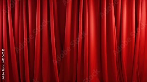 Red drapes hang gracefully, infusing the room with warmth