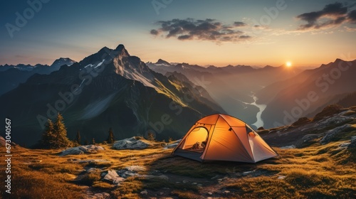 Camping high amongst the mountains, embraced by nature