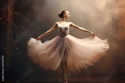 A graceful ballerina in a striking pose. 