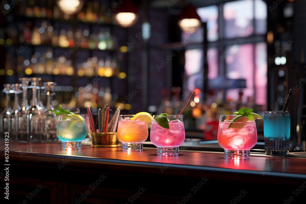 お洒落なバーのカウンター