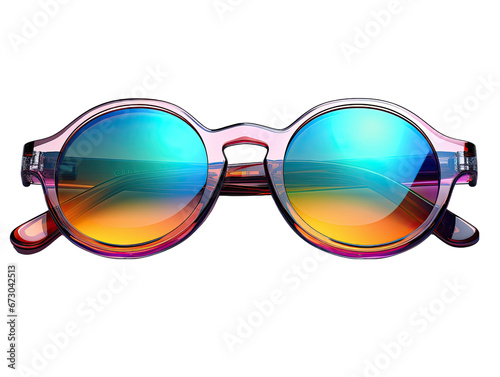 Cool Sunglasses with Translucent Lenses Isolated on Transparent or White Background, PNG
