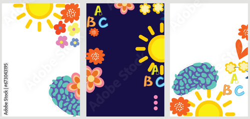 Abstract creative universal artistic templates. Suitable for poster, business card, invitation, flyer, banner, brochure, email header, post in social networks, advertising, events and page cover.