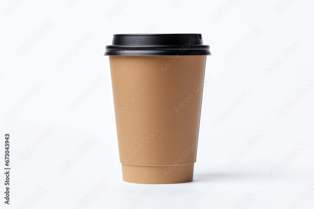 Photo of a cup of coffee on a white background Photo of a cup of coffee on a white background