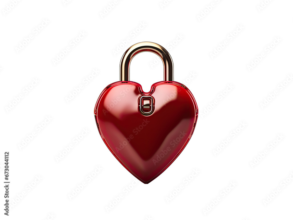 Heart-shaped Padlock Isolated on Transparent or White Background, PNG Heart-shaped Padlock Isolated on Transparent or White Background, PNG