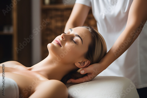 Woman in Massage Therapy with masseuse