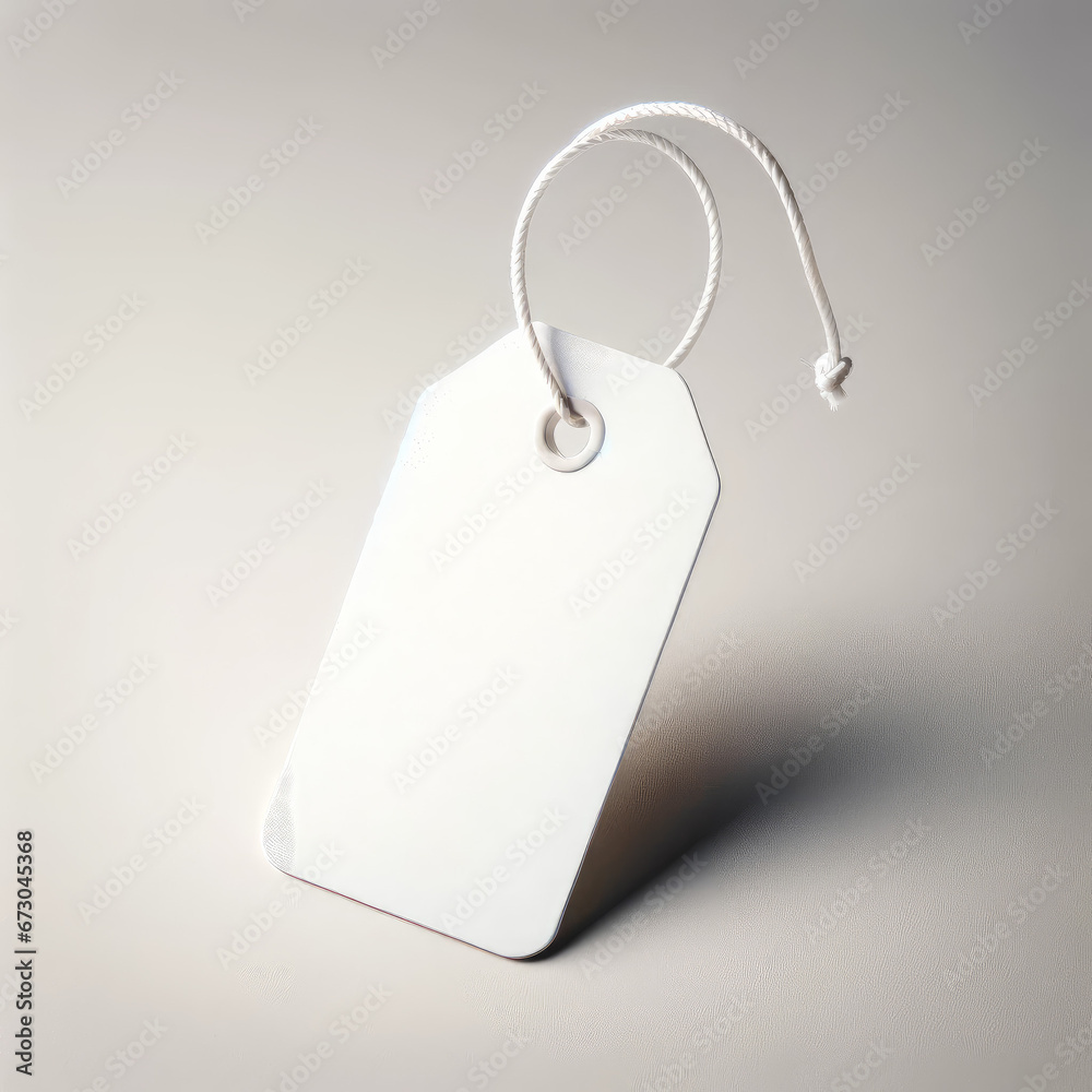 Fototapeta premium Blank White Label Tag with String Loop