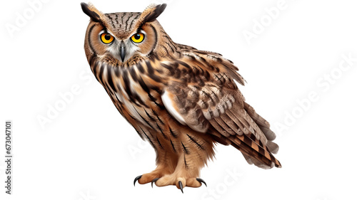 owl shot isolated on transparent background © Pixel Town