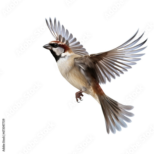 sparrow shot , isolated on transparent background cutout  © Pixel Town